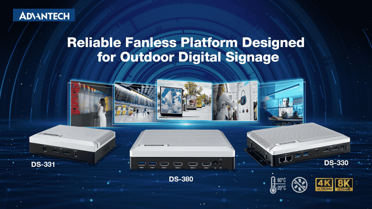 Advantech DS-300 Series | Rugged Fanless Digital Signage for iCity & iRetail